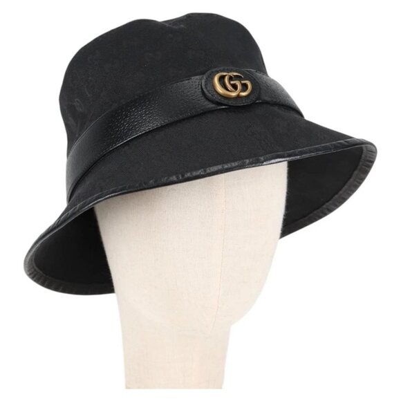 GUCCI GG Canvas Bucket Hat Black 576587 Auth am8804V - Picture 1 of 12